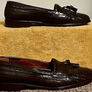 Men’s Brown Leather Upper Pull-on / Slip-on Tassel Shoes Size: 13